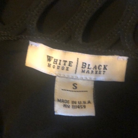 Black Tunic Top, Scalloped Neckline, Small - Picture 5 of 7